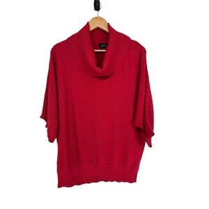 Alyx Sweater Women's Size 2X Red Cowl Neck Cotton Blend